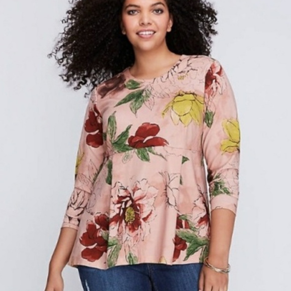 Melissa McCarthy Seven7 Tops - Melissa McCarthy for Seven7 Peplum Floral Top